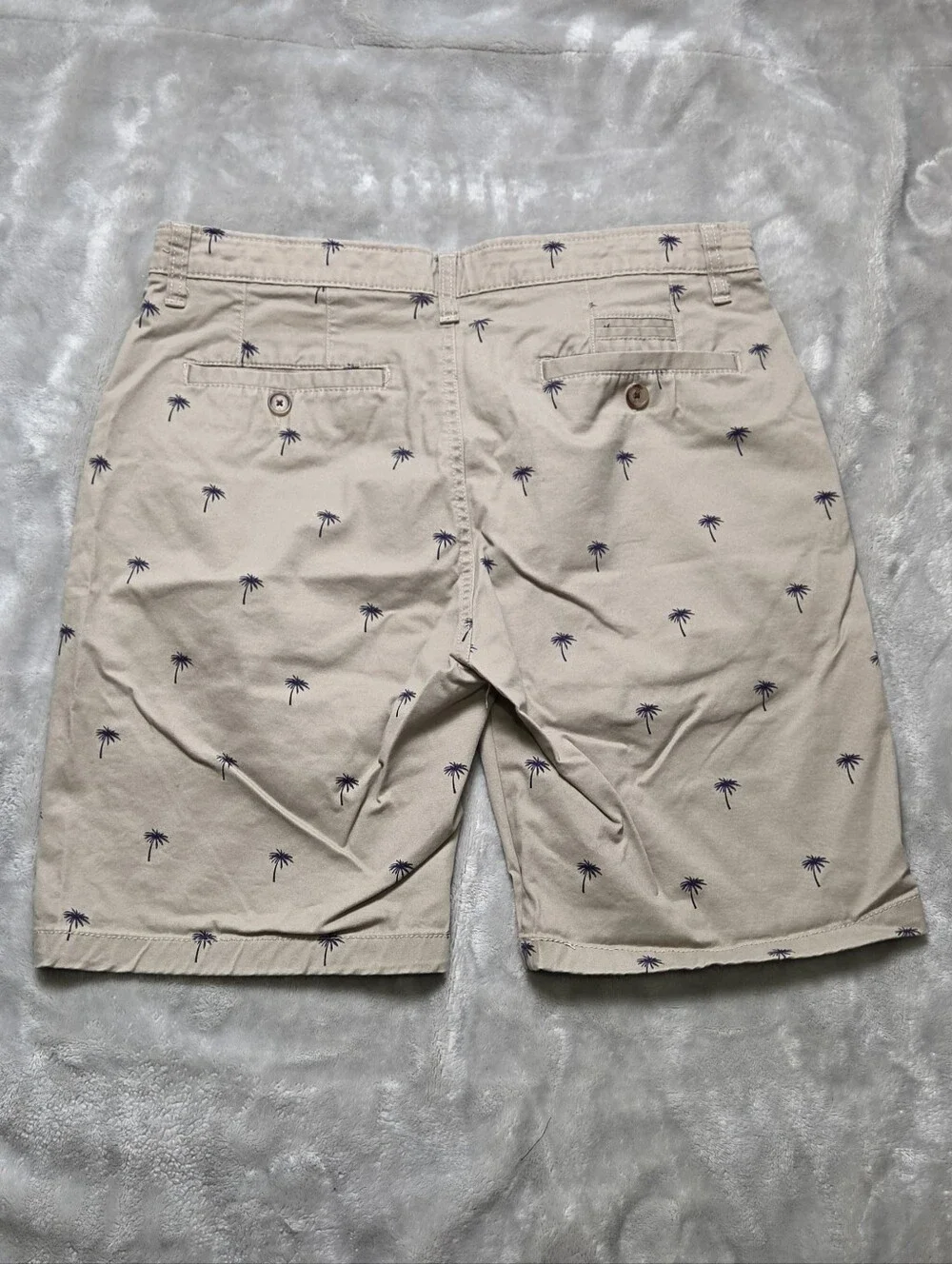 Hudson & Barrow Palm Tree Print Chino Shorts Men’s Size 32 Beige Casual